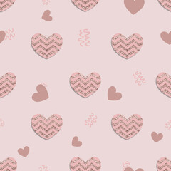 Minimalist Glittering Heart Bliss Seamless Pattern