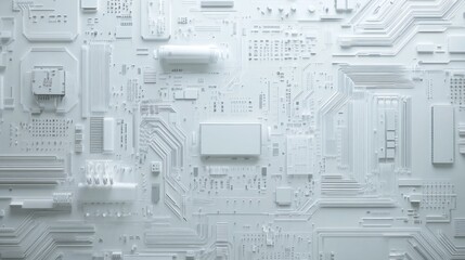 Abstract White Circuit Board: A Technological Marvel