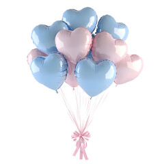 Pastel Heart Balloons Without Background