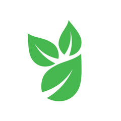 Green leaf vector icon for vegan, bio eco design