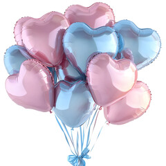 Pastel Heart Balloons Without Background