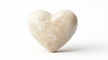 Fototapeta premium 3D beige heart icon on a white background.