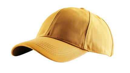 Fototapeta premium Yellow baseball cap on transparent background
