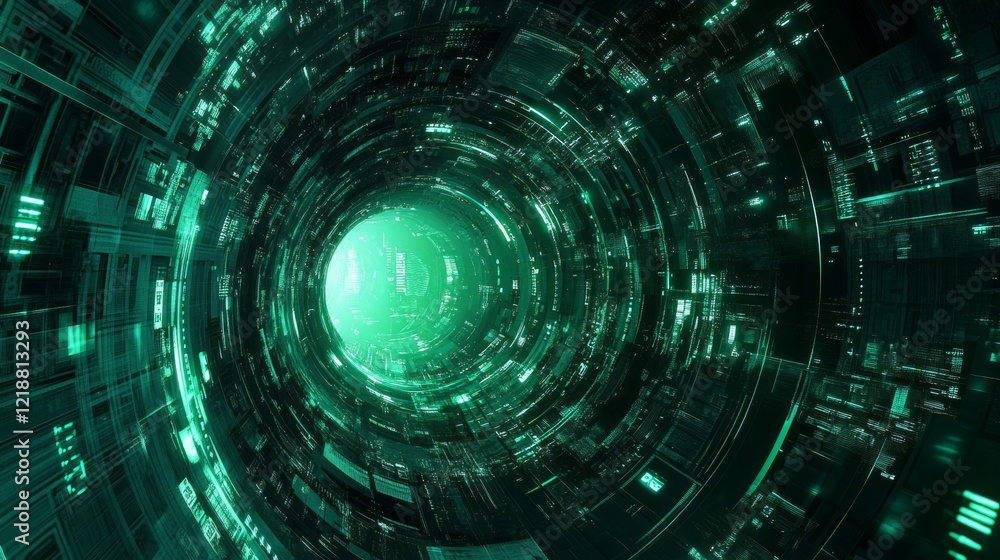 Poster abstract technology background with futuristic digital lines and glowing elements, representing inno