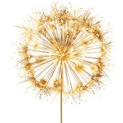 Obraz premium Golden Sparkler with Radiating Light and Stars in Dark Background