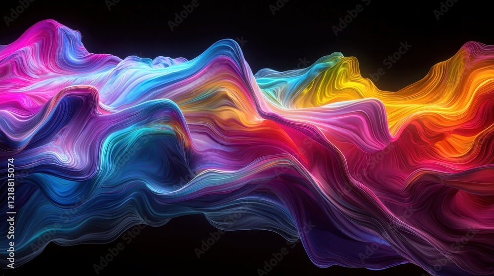 Aufkleber a dynamic swirl of vivid colors blends together, creating an eye-catching abstract wave effect. this