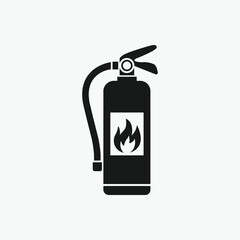 Black and white fire extinguisher icon