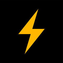 Thunder icon flash electric Charge, Bolt, simple Design, vector illustration