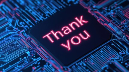 Futuristic thank-you cards design digital art neon style creative