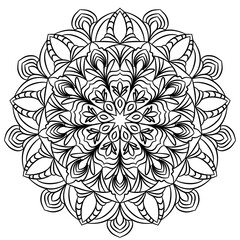 Mandala flower design with complex patterns.1