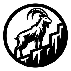 A rugged mountain goat standing on a rocky cliff