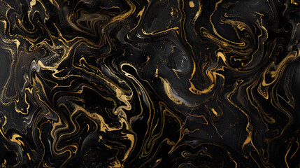 Fototapeta premium Black gold marbled surface, luxurious and elegant design, generative ai