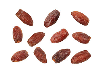 Sweet fresh medjool dates isolated on transparent background