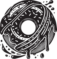 donut silhouette vector