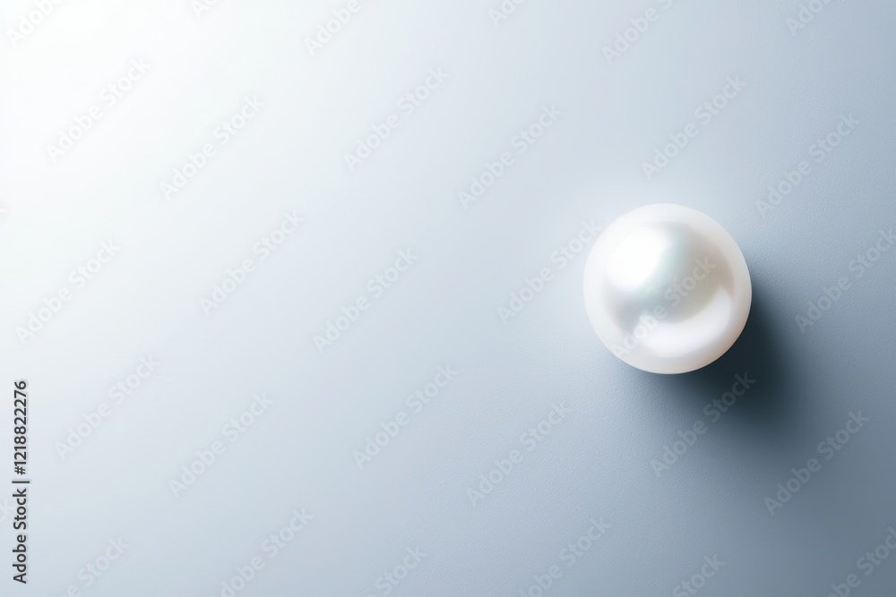 Poster smooth glossy white pearl on soft background with copy space for design use