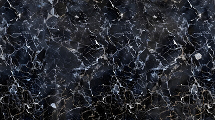 Obraz premium Black marble background with intricate gray veins, high contrast, generative ai
