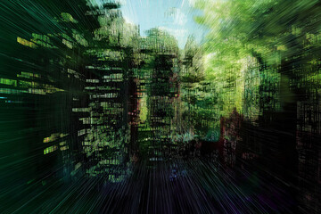 Naklejka premium Distorted text generated from noise data.