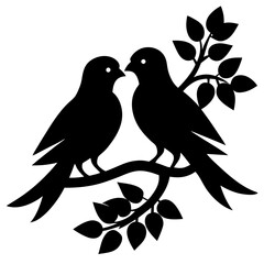two birds on a branch