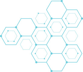 Hexagon Technology Element Design. Hexagon concept design abstract technology background. Abstract blue hexagon concept background