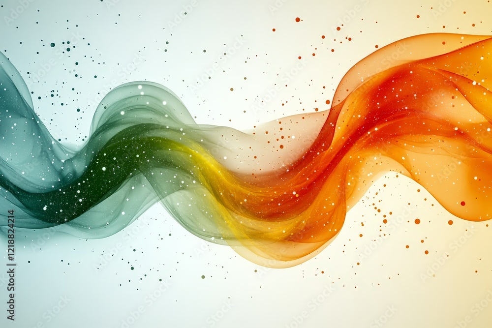 Aufkleber colorful abstract wave pattern with flowing shapes and light specks in a vibrant design