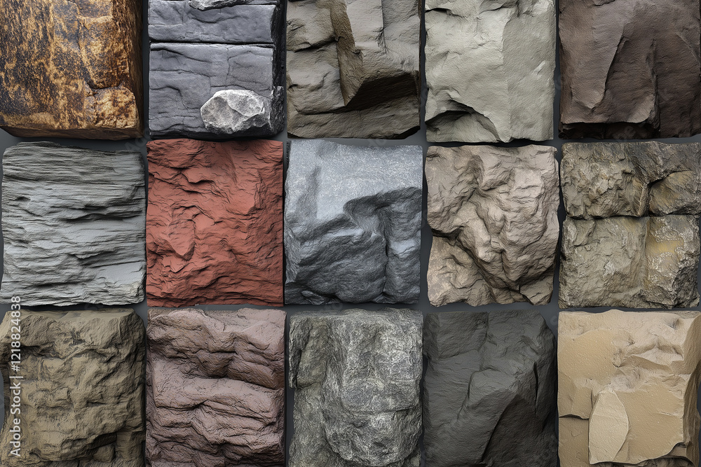 Poster realistic rock textures evolving procedurally