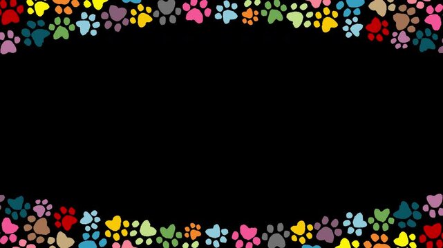 Hand drawn paw prints decoration (alpha channel)