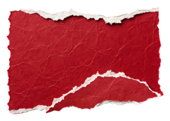 Torn Red Paper: A textured piece of red paper with a roughly torn edge, creating a dramatic and visually interesting element perfect for design projects.  