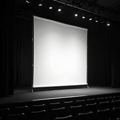 MOCKUP - blank banner on a conference stage ready for event branding