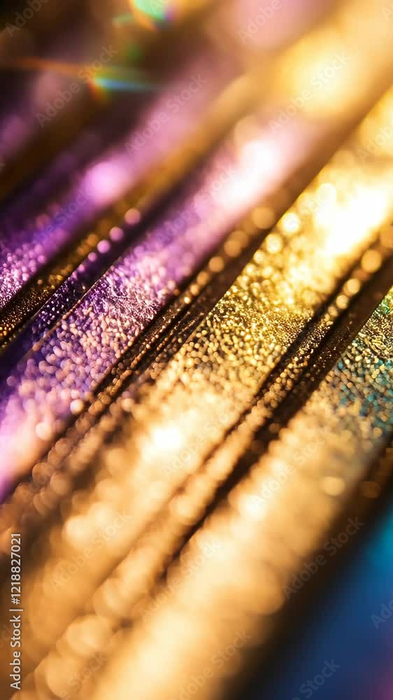 Poster vibrant reflections of light on textured surfaces create a colorful visual display