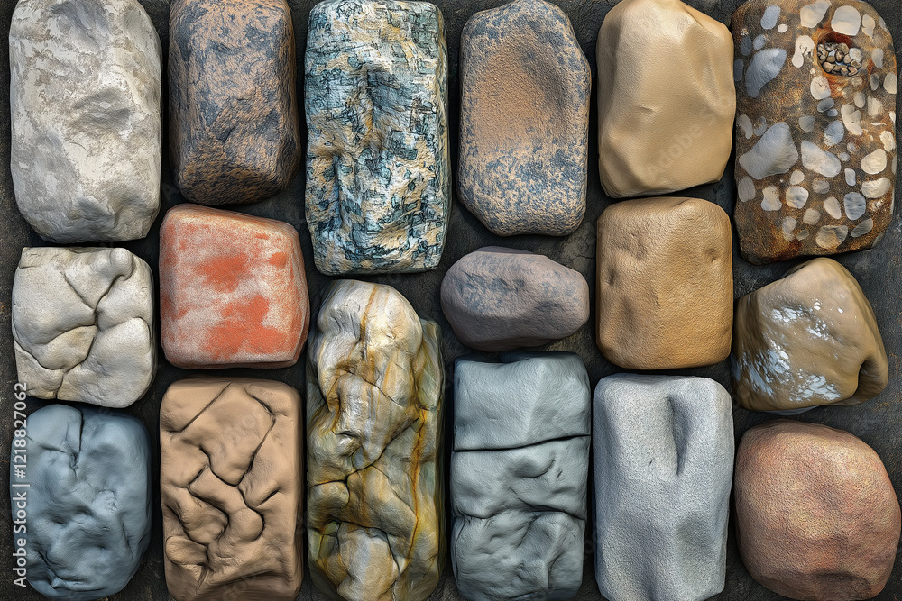 Poster realistic rock textures evolving procedurally