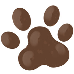hand drawn watercolor dog footprints