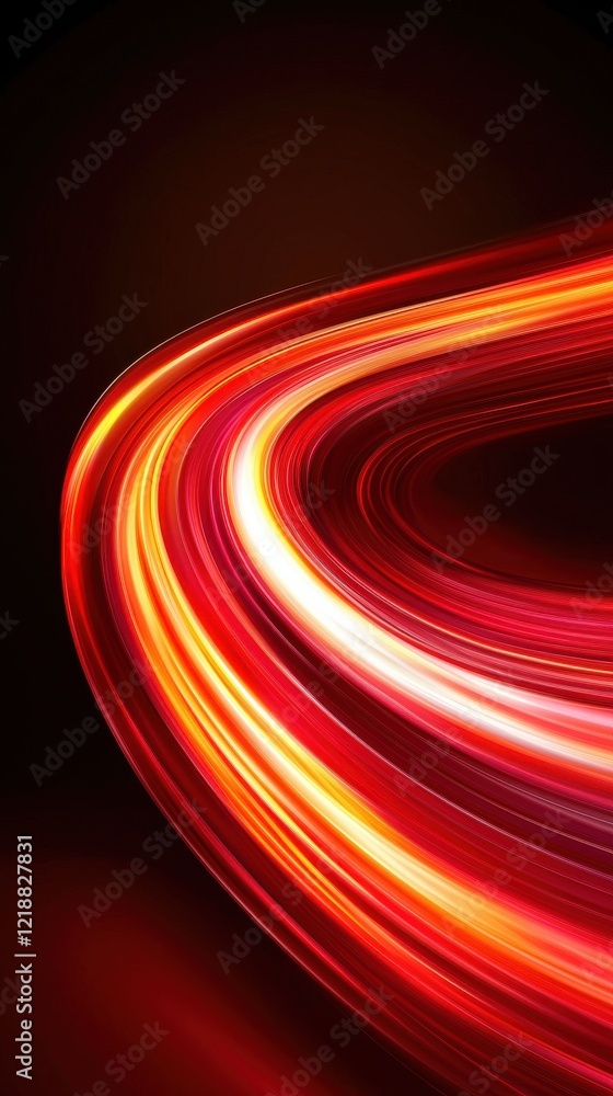 Poster dynamic wavelike light trails abstract art digital design dark background close-up fluid motion visu