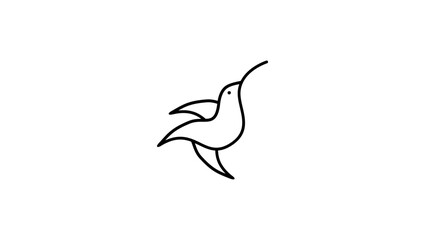 Hummingbird logo, black isolated silhouette