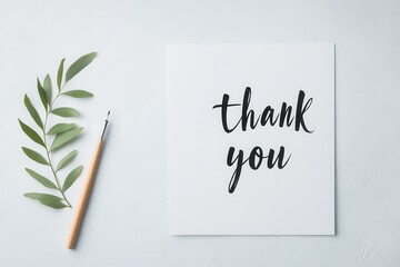 Thank-you cards write with a brush minimalist style home design