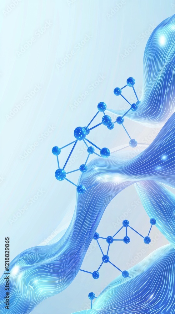 Poster futuristic molecular structure design abstract background digital art professional environment soft 