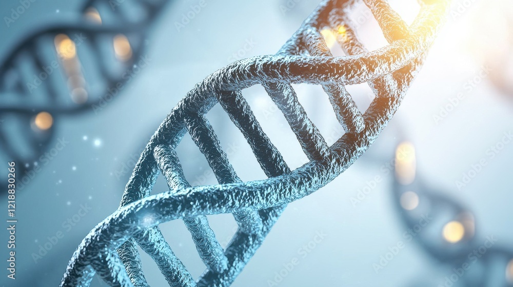 Poster elegant scientific visualization of dna helix pattern on white gradient background modern design min