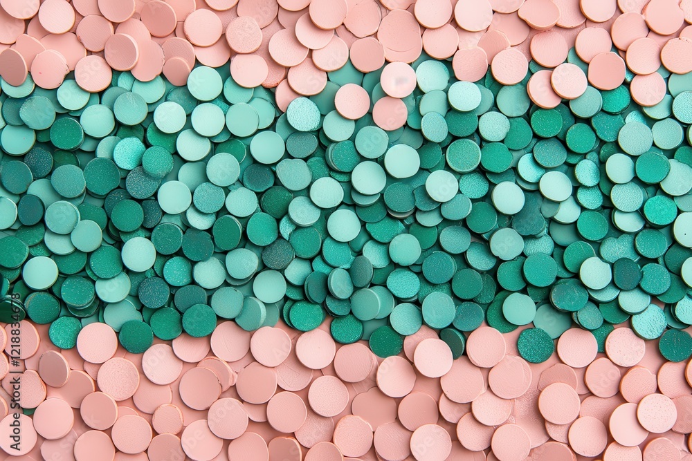 Poster abstract background texture of teal and pink circles stylish geometric pattern design