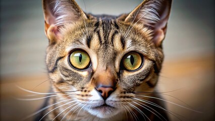 Asian Shorthair Cat Eye Close-up, Architectural Macro