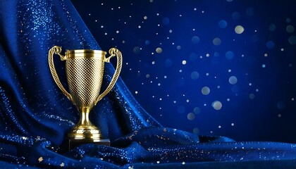 表彰式のオープニングタイトルの背景、青、トロフィー4