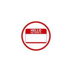 Hello My Name Is Tag with Copy Space icon isolated on transparent background
