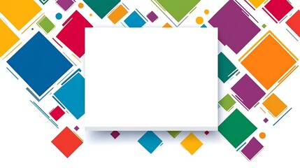 Abstract Colorful Squares Background With White Space