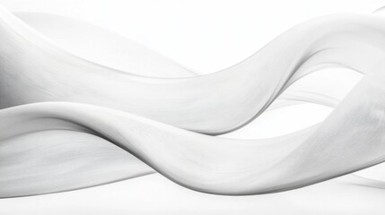 Obraz premium Abstract grayscale flowing fabric waves on white background.