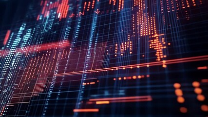 Complex data streams flow across a digital display, visualizing global business trends and financial analysis in a futuristic and technological representation - Powered by Adobe