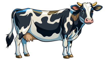 Holstein cow, 5 years old, standing in front of white background