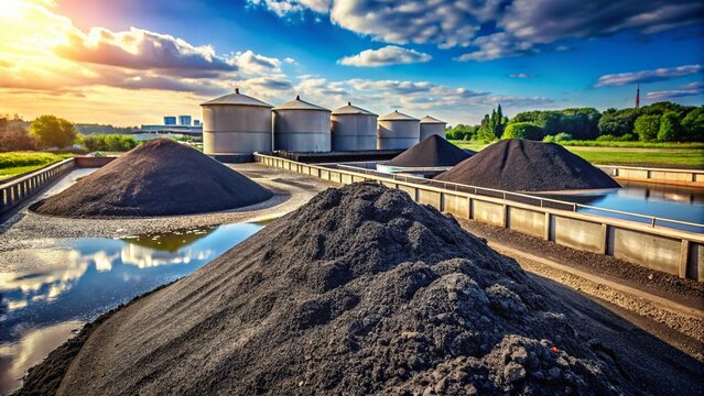 Biosolids Sludge Storage, Tilt-Shift Photography, Farmland