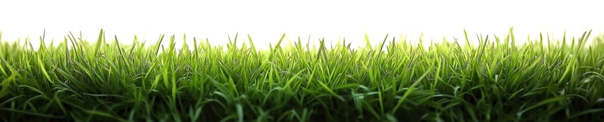 Fototapeta premium Fresh green grass isolated on white background, banner