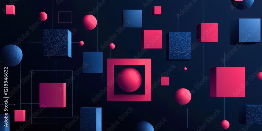 Poster Colorful background with many different shapes and sizes