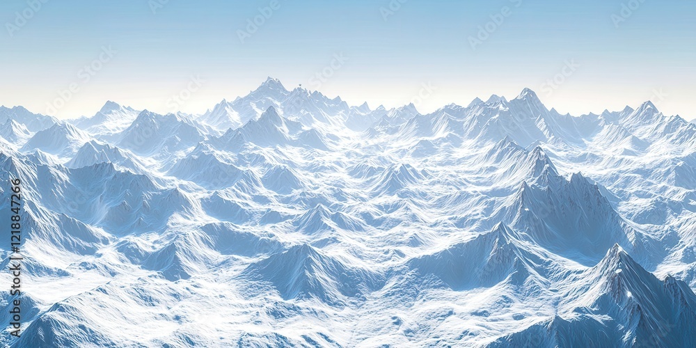 Poster mountain range with snow on the peaks