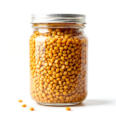 lentil jar in front of white background