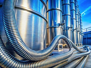 Industrial Stainless Steel Flexible Hoses Reducing Pressure Between Oil Storage Tanks